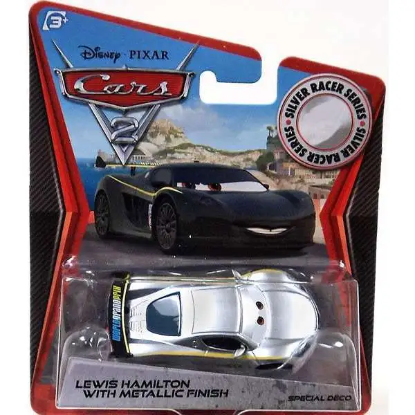 Disney / Pixar Cars Cars 2 Silver Racer Series Lewis Hamilton with Metallic Finish Exclusive Diecast Car