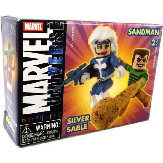 Marvel Universe Minimates Series 10 Silver Sable & Sandman 2 Minifigure 2-Pack