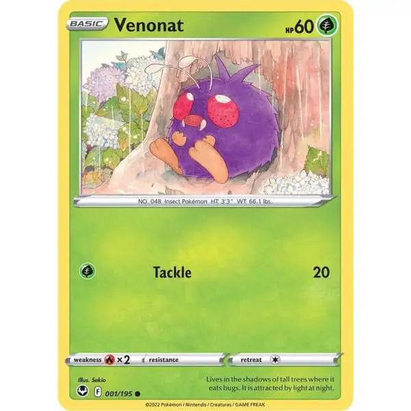 Pokemon Trading Card Game Sword & Shield Silver Tempest Common Venonat #1