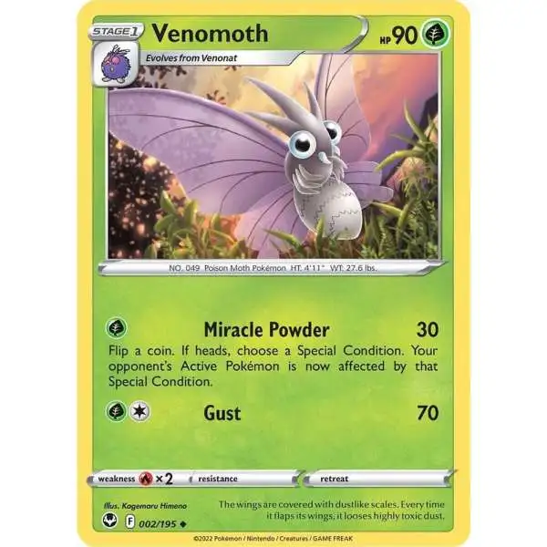 Pokemon Trading Card Game Sword & Shield Silver Tempest Uncommon Venomoth #2