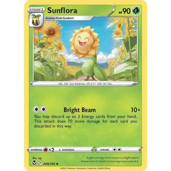 Pokemon Trading Card Game Sword & Shield Silver Tempest Uncommon Sunflora #6