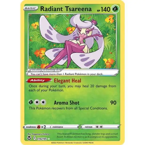 Pokemon Trading Card Game Sword & Shield Silver Tempest Radiant Rare Radiant Tsareena #16
