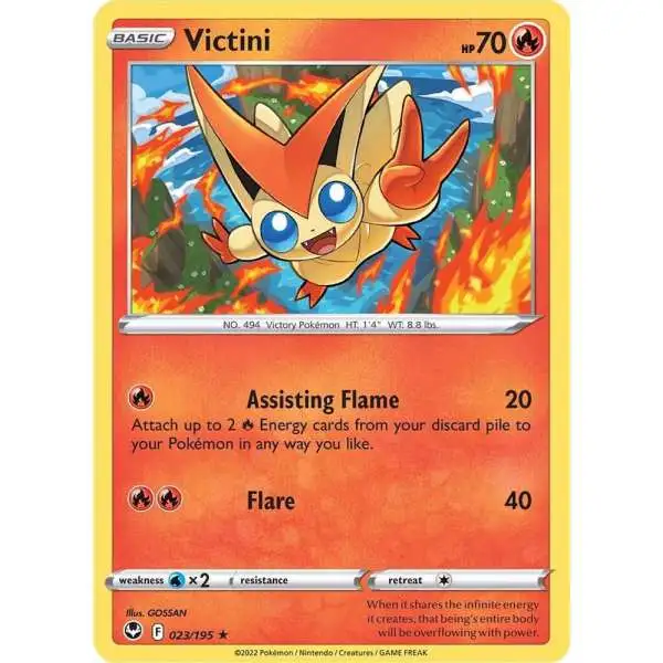 Pokemon Trading Card Game Sword & Shield Silver Tempest Rare Victini #23