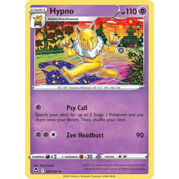 Pokemon Trading Card Game Sword & Shield Silver Tempest Uncommon Hypno #61