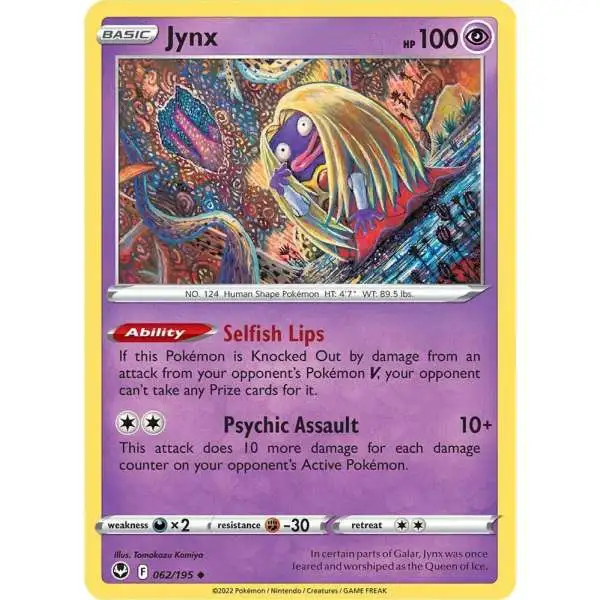 Pokemon Trading Card Game Sword & Shield Silver Tempest Uncommon Jynx #62