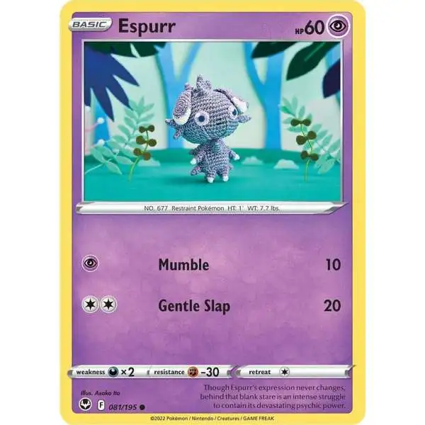 Pokemon Trading Card Game Sword & Shield Silver Tempest Common Espurr #81