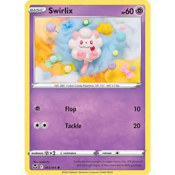 Pokemon Trading Card Game Sword & Shield Silver Tempest Common Swirlix #83