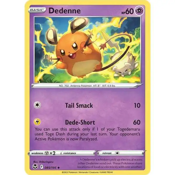 Pokemon Trading Card Game Sword & Shield Silver Tempest Uncommon Dedenne #85