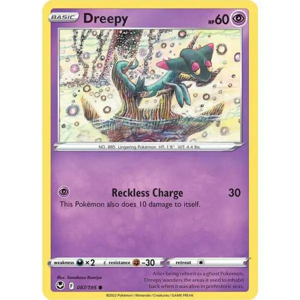 Pokemon Trading Card Game Sword & Shield Silver Tempest Common Dreepy #87