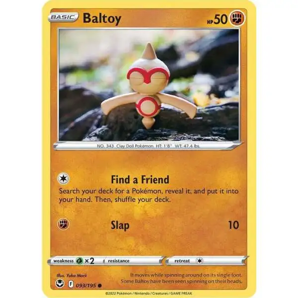 Pokemon Trading Card Game Sword & Shield Silver Tempest Common Baltoy #93
