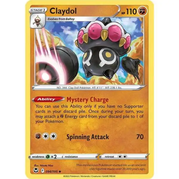 Pokemon Trading Card Game Sword & Shield Silver Tempest Uncommon Claydol #94