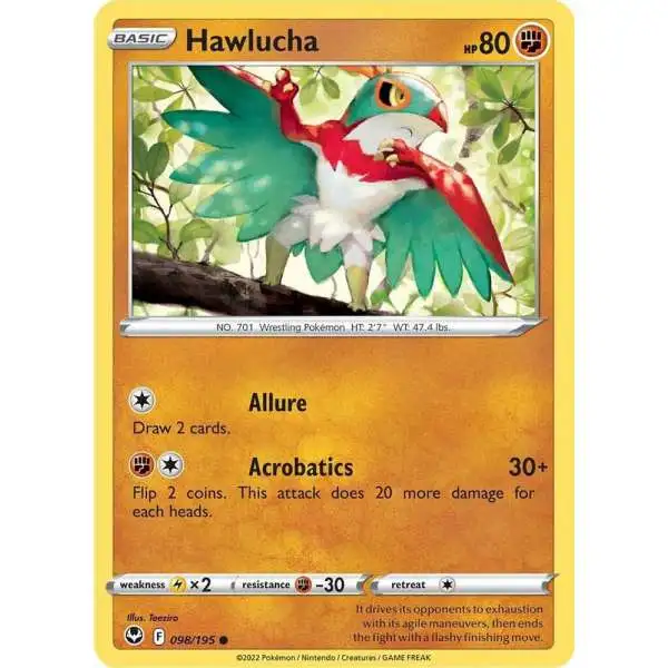 Pokemon Trading Card Game Sword & Shield Silver Tempest Common Hawlucha #98