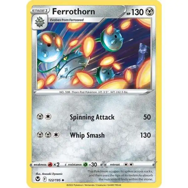 Pokemon Trading Card Game Sword & Shield Silver Tempest Uncommon Ferrothorn #122