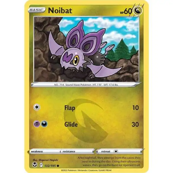 Pokemon Trading Card Game Sword & Shield Silver Tempest Common Noibat #132