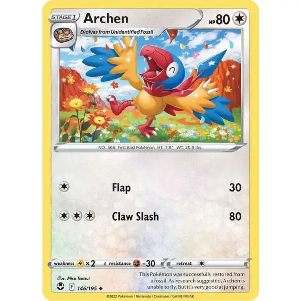 Pokemon Trading Card Game Sword & Shield Silver Tempest Uncommon Archen #146