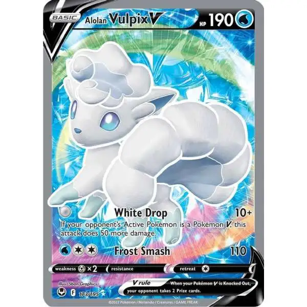 Pokemon Trading Card Game Sword & Shield Silver Tempest Ultra Rare Alolan Vulpix V #173 [Full Art]
