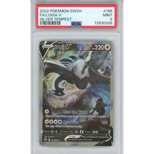 Pokemon Trading Card Game Sword & Shield Silver Tempest Ultra Rare Lugia V #186 [PSA 9, Alternate Full Art] [Mint]