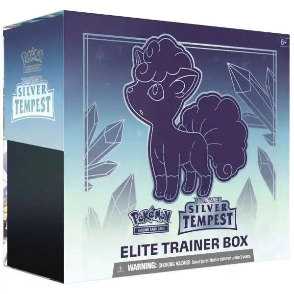 Pokemon Sword & Shield Silver Tempest Alolan Vulpix Elite Trainer Box [8 Booster Packs, 65 Card Sleeves, 45 Energy Cards & More]