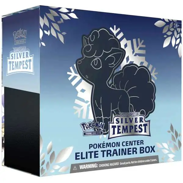 Pokemon Sword & Shield Silver Tempest Alolan Vulpix Exclusive Elite Trainer Box PLUS [10 Booster Packs, 65 Card Sleeves, 45 Energy Cards & More]
