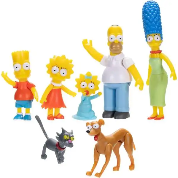 The Simpsons Homer, Marge, Bart, Lisa, Maggie, Santa's Little Helper & Snowball II 2.5-Inch Family Multi-Pack