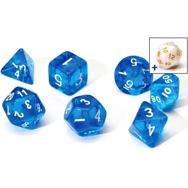 Sirius Dice Translucent Blue Polyhedral 7-Die Dice Set