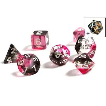 Sirius Dice Pink, Clear & Black Polyhedral 7-Die Dice Set