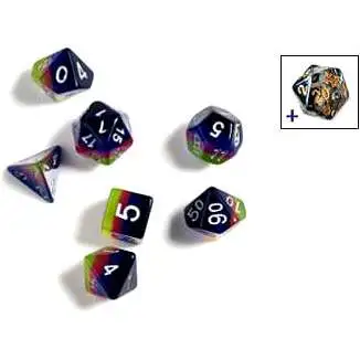 Sirius Dice Pink, Green & Blue Polyhedral 7-Die Dice Set