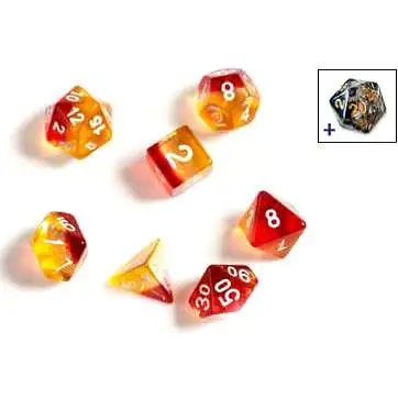 Sirius Dice Yellow & Red Polyhedral 7-Die Dice Set