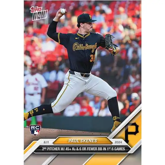 MLB Pittsburgh Pirates 2024 NOW Baseball Paul Skenes #288 [Rookie, 2nd Pitcher with 45+ K's & 6 Or Fewer BB in 1st 6 Games]