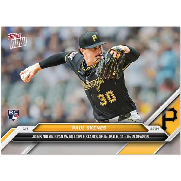 MLB Pittsburgh Pirates 2024 NOW Baseball Paul Skenes #407 [Rookie, Joins Nolan Ryan]