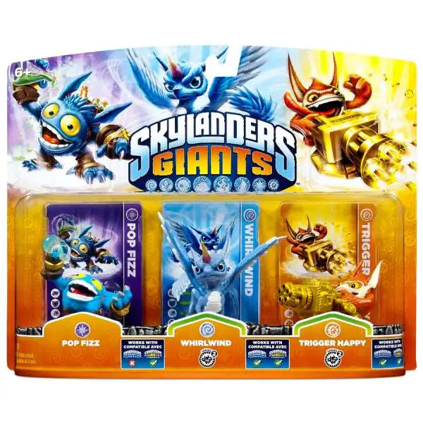 Skylanders Giants Pop Fizz, Whirlwind & Trigger Happy Figure 3-Pack
