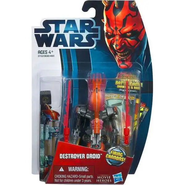 Star Wars Phantom Menace 2012 Movie Heroes Destroyer Droid Action Figure #12 [Firing Cannons]