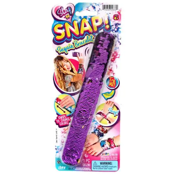 Slap 'N Snap! Purple & Gold Snap Bracelet