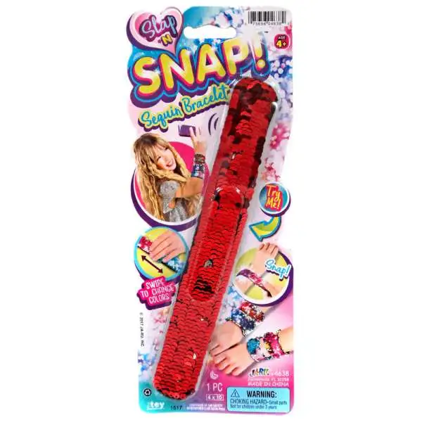 Slap 'N Snap! Red & Silver Snap Bracelet