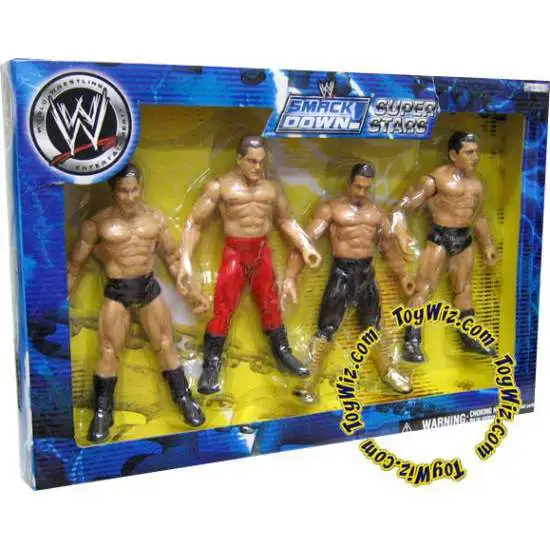 WWE Wrestling Exclusives Smack Down Super Stars Exclusive Action Figure 4-Pack [Damaged Package]
