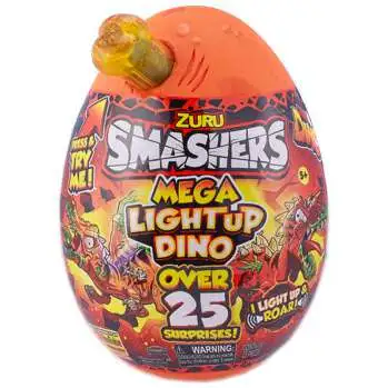 Smashers Series 4 Light Up Dino MEGA Mystery Egg [1 RANDOM Figure, Over 25 Surprises!]
