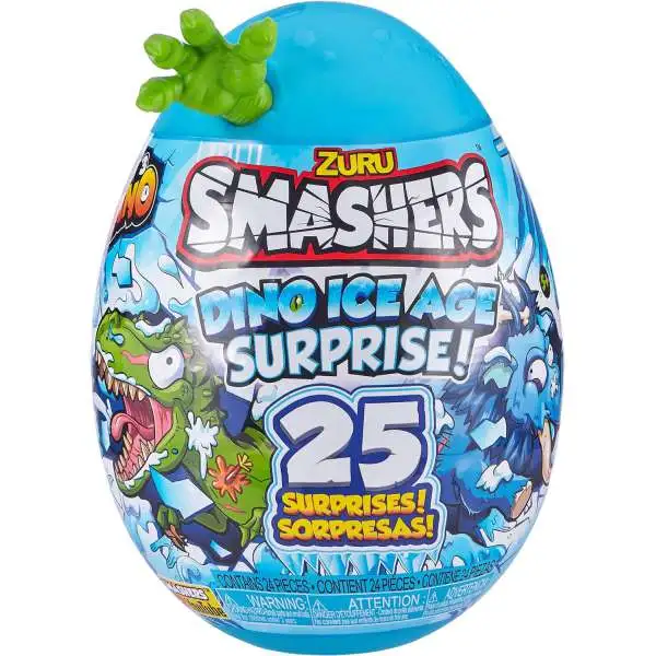 Smashers Series 3 Dino Ice Age Raptor EPIC Mystery Egg [Green, Over 25 Surprises!]