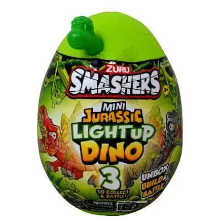 Smashers Jurassic Series 1 Light Up Dino T-Rex MINI Mystery Egg [GREEN, Unbox, Build & Battle]