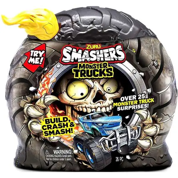 Smashers Monster Wheels SHARK Truck Mystery Pack [Yellow Flame, Over 25 Monster Trucks Surprises!]