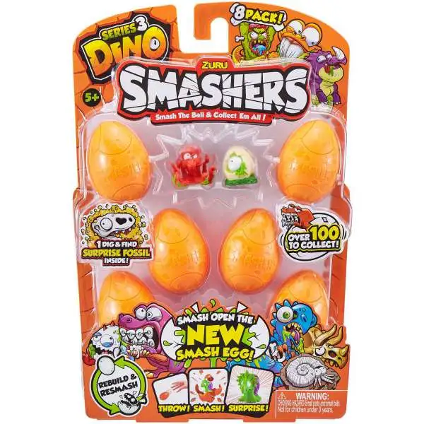 Smashers Series 3 Dino Mini Figure 8-Pack
