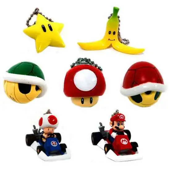 Super Mario Mario Kart DS Set of 7 Micro Keychains