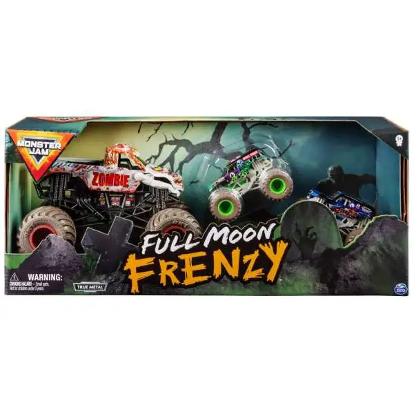 Monster Jam Full Moon Frenzy Exclusive Diecast Car 3-Pack [Zombie with Grave Digger & Son-Uva Digger]