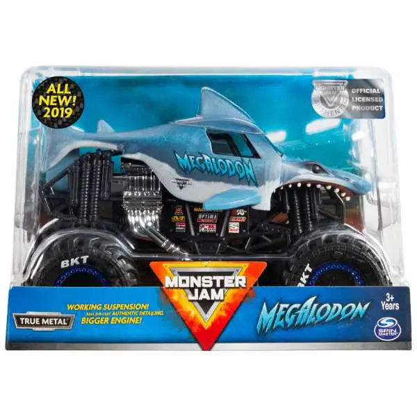 Monster Jam True Metal Megalodon Diecast Car [Black Tires, Damaged Package]