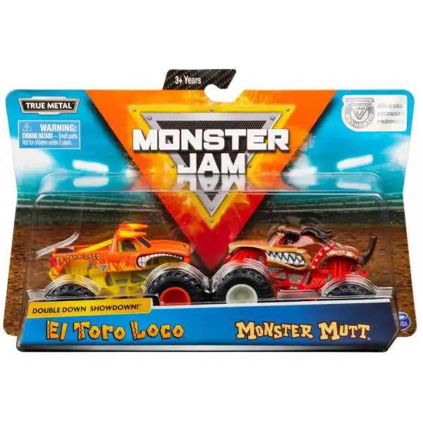 Monster Jam Double Down Showdown! El Toro Loco & Monster Mutt Diecast Car 2-Pack