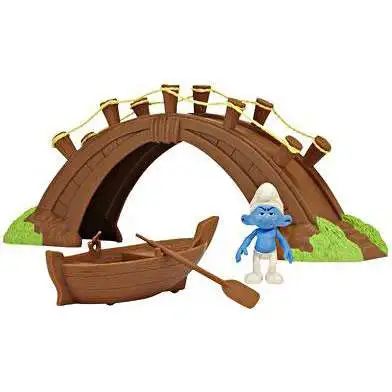 The Smurfs Movie Movie Moments Smurf Village Bridge and Boat Figure Playset