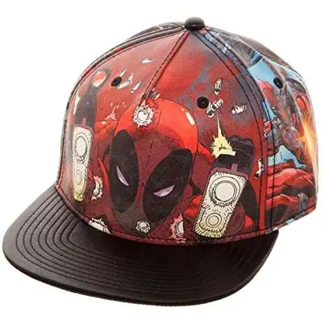 Marvel Deadpool Printed PU Snapback Cap Apparel