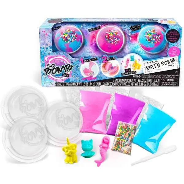 So Bomb DIY Mermaid, Unicorn & Cotton Candy 3-Pack