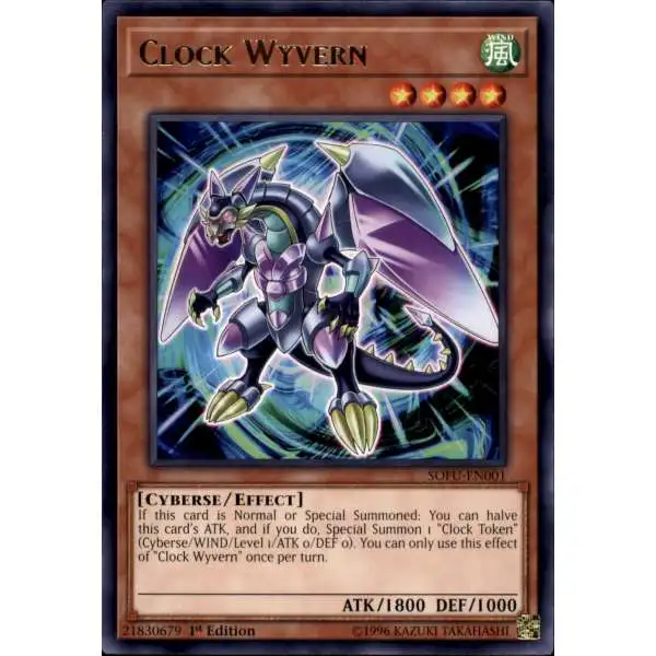 YuGiOh Soul Fusion Rare Clock Wyvern SOFU-EN001