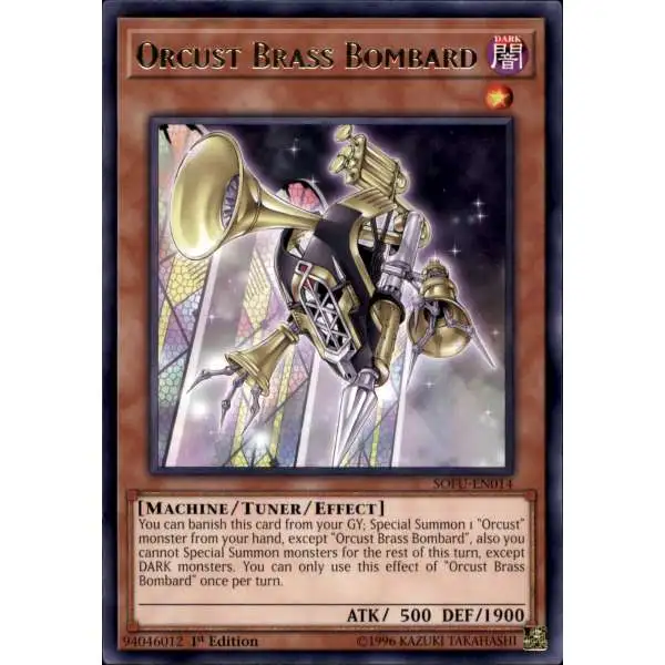 YuGiOh Soul Fusion Rare Orcust Brass Bombard SOFU-EN014