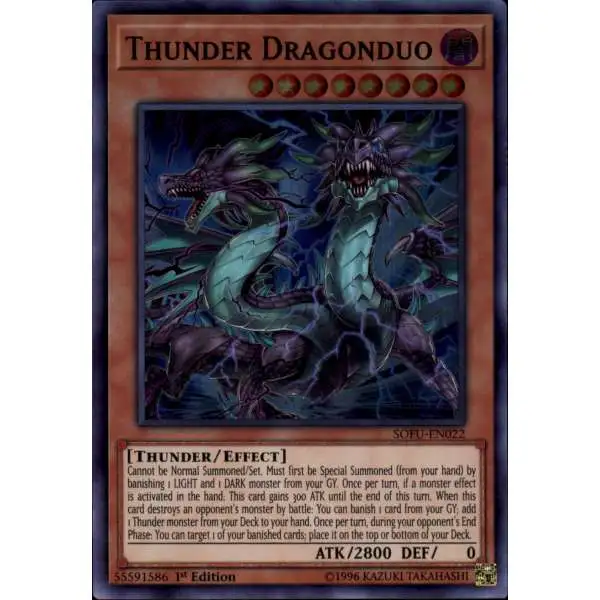 YuGiOh Soul Fusion Super Rare Thunder Dragonduo SOFU-EN022